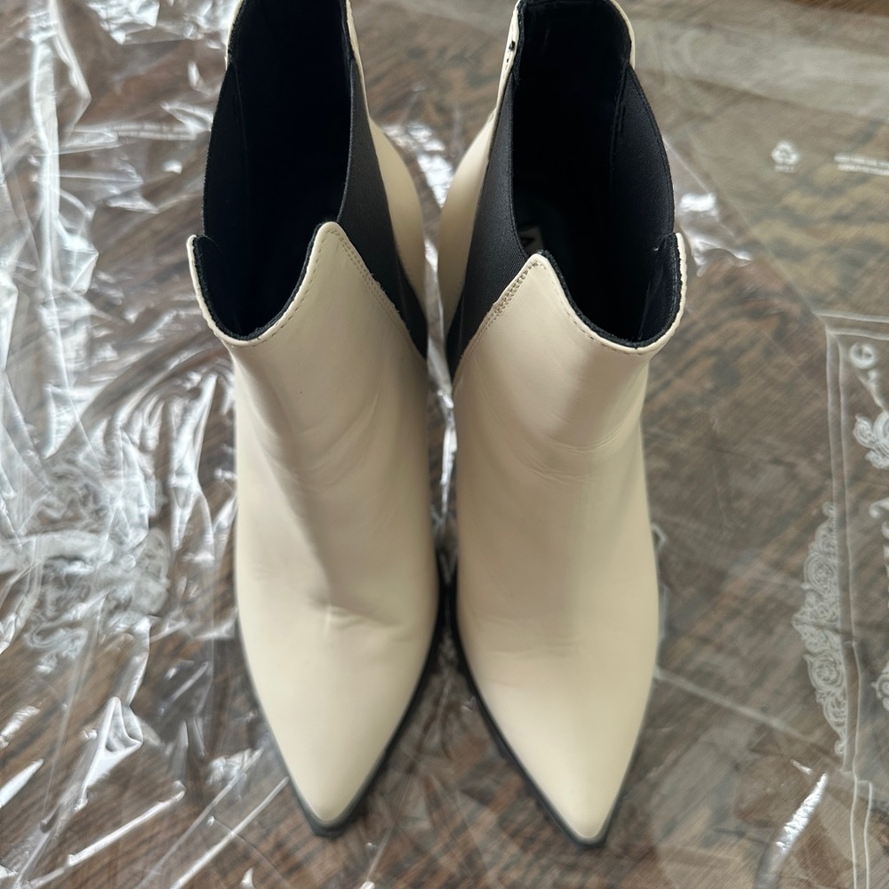 Acne Studio White and Black Ankle Boots